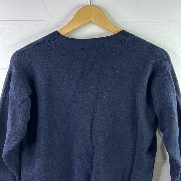 BANANA REPUBLIC Dark Navy Blue V Neck 3/4 Sleeve Merino Wool Sweater Top Size XS - Picture 3 of 11